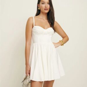 Reformation White Mini Cherrie Dress